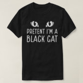 大人のハロウィンコスチュームが黒猫のふりをする Tシャツ (デザイン正面)