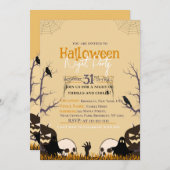 大人のハロウィンパーティー　それほど怖くない招待状 招待状 (正面/裏面)