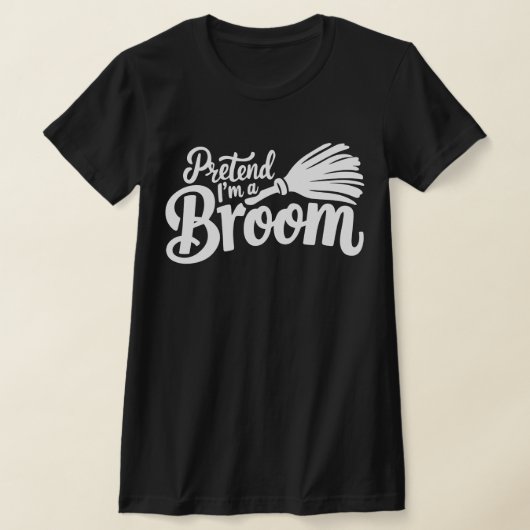 大人のハロウィーンコスチューム私が箒のふりをする Tシャツ (レイダウン)