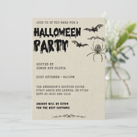 大人のハロウィーンヴィンテージ衣装パーティー 招待状 (スタンド正面)