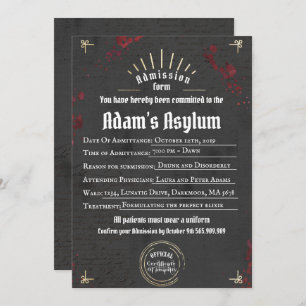 大人のハロウィーン狂人精神病不気味ゴシックパーティー 招待状