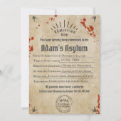 大人のハロウィーン狂人精神病不気味ゴシックパーティー 招待状 (正面)