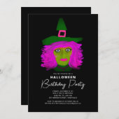 大人のハロウィーン誕生日パーティーの招待 招待状 (正面/裏面)