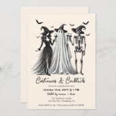 大人のハローウィンパーティコスチュームとカクテル 案内状 (正面/裏面)