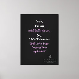 大人のバレエ淡い色のダンサープラム/ホワイト文字Lg. キャンバスプリント