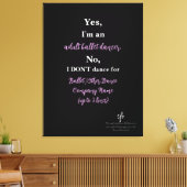 大人のバレエ淡い色のダンサープラム/ホワイト文字Lg. キャンバスプリント (インサイチュ (リビング))