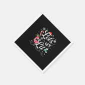 大人のフラミンゴのクリスマスに点灯おもしろいしよう スタンダードカクテルナプキン (角)