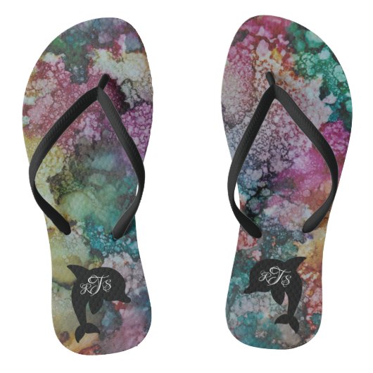 大人のフリップフロップ「インブロッツピンクゴールドグリーンドルフィン」 ビーチサンダル (ソール)
