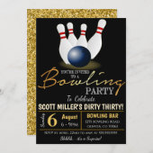 大人のボウリングパーティー招待状 招待状 (正面/裏面)