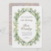 大人のマイルストーン誕生日招待状任意の年齢 招待状 (正面/裏面)