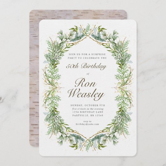 大人のマイルストーン誕生日招待状任意の年齢 招待状 (正面/裏面)