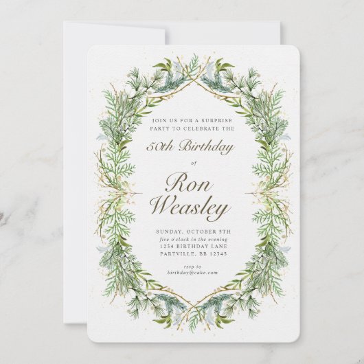 大人のマイルストーン誕生日招待状任意の年齢 招待状 (正面)