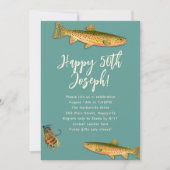 大人のマス釣りテーマのパーティー招待状 招待状 (正面)