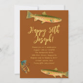 大人のマス釣りテーマのパーティー招待状 招待状 (正面)