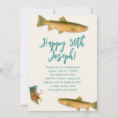 大人のマス釣りテーマのパーティー招待状 招待状 (正面)