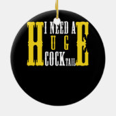 大人のユーモアの大口おもしろい飲みが必要 セラミックオーナメント (裏面)