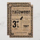 大人のヴィンテージゴシックのハロウィーンの衣装パーティー 招待状 (正面/裏面)