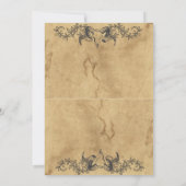 大人のヴィンテージゴシックのハロウィーンの衣装パーティー 招待状 (裏面)