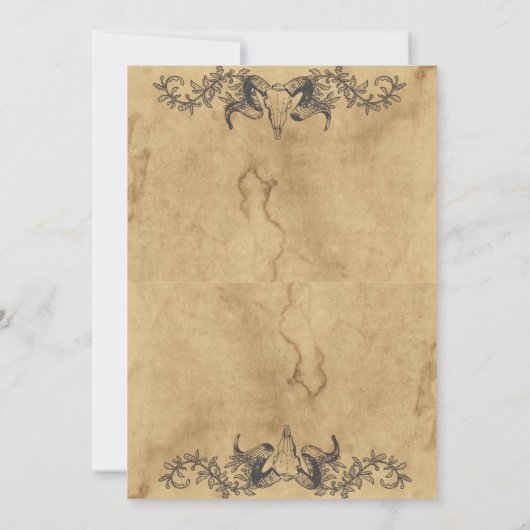 大人のヴィンテージゴシックのハロウィーンの衣装パーティー 招待状 (裏面)