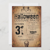 大人のヴィンテージゴシックのハロウィーンの衣装パーティー 招待状 (正面)