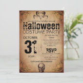 大人のヴィンテージゴシックのハロウィーンの衣装パーティー 招待状 (スタンド正面)