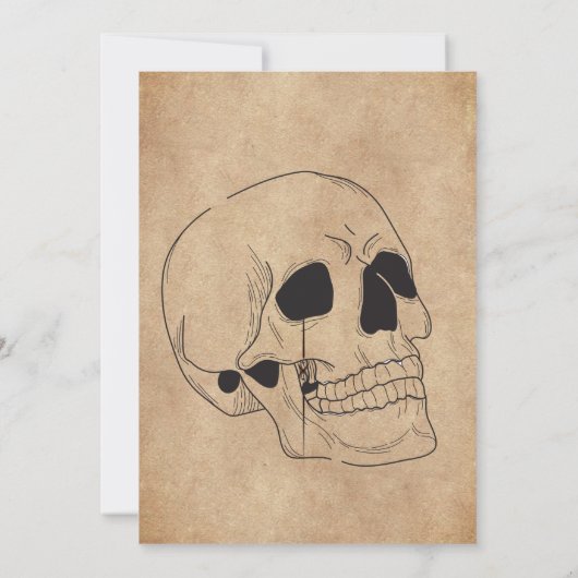 大人のヴィンテージゴシックのハロウィーンの衣装パーティー 招待状 (裏面)