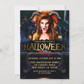 大人の不気味な悪魔のハロウィンパーティー 招待状 (正面)