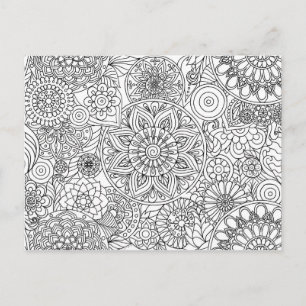 大人の塗り絵 マンダラ 図形 パターン ポストカード