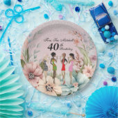 大人の女の子の春のお花の誕生日パーティー ペーパープレート (パーティー)