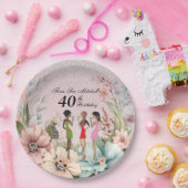 大人の女の子の春のお花の誕生日パーティー ペーパープレート (パーティー)