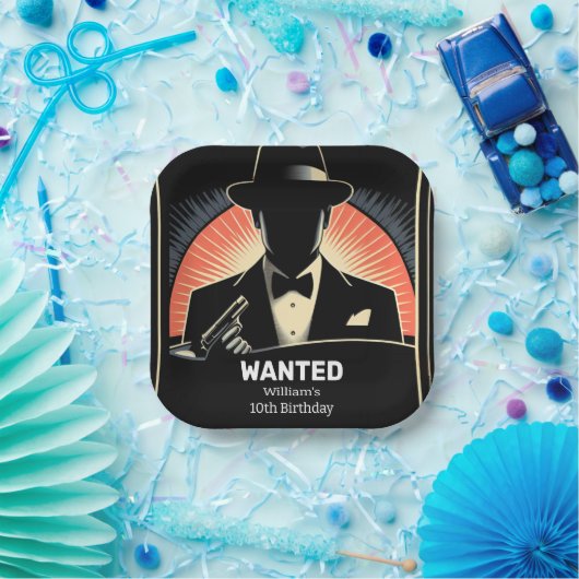 大人の子供から90年代の少年レトロマフィア10誕生日 ペーパープレート (パーティー)