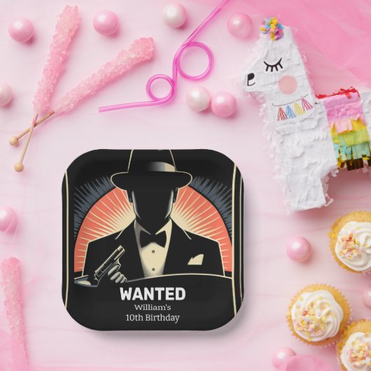 大人の子供から90年代の少年レトロマフィア10誕生日 ペーパープレート (パーティー)