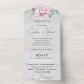 大人の子供のための全て一つの結婚式招待状 オールインワン招待状 (内側)