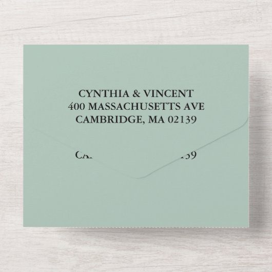 大人の子供のための全て一つの結婚式招待状 オールインワン招待状 (裏面)