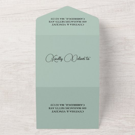 大人の子供のための全て一つの結婚式招待状 オールインワン招待状 (外側)