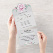 大人の子供のための全て一つの結婚式招待状 オールインワン招待状 (貼ってはがせる)