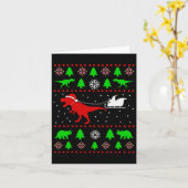 大人の子供のための恐竜の醜いクリスマス カード (黄色い花)