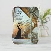 大人の孫娘誕生日アールデコ 招待状 (スタンド正面)