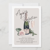 大人の洗練された誕生日パーティーのお誘い 招待状 (正面)