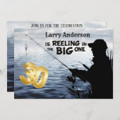 大人の漁師マイルストーン30誕生日ザ・ビッグワン 招待状 (正面/裏面)