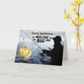 大人の漁師マイルストーン60誕生日ザ・ビッグワン カード (黄色い花)