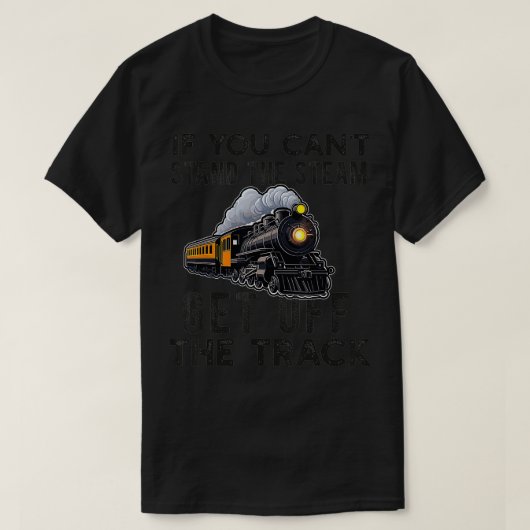 大人の男の子鉄道指揮者ロコモのための列車 Tシャツ (デザイン正面)