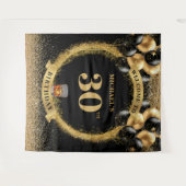 大人の男の30歳誕生日を祝うクラシックなウィスキー・バナー タペストリー (正面(横))