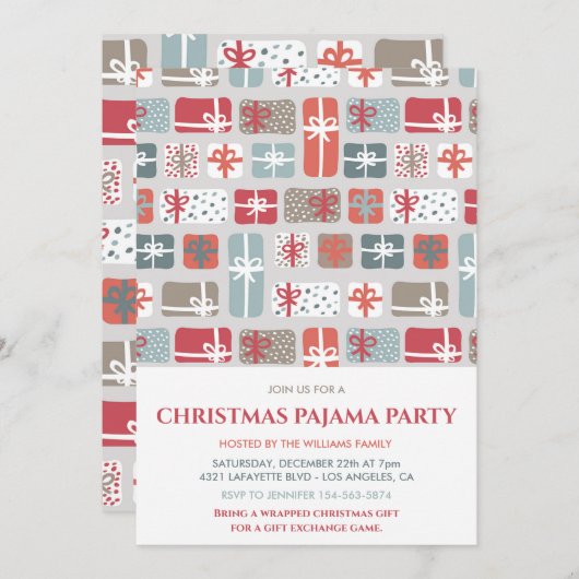 大人の眠りパーティの招待状ギフトパターン 招待状 (正面/裏面)