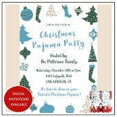 大人の眠りパーティの招待状グリーンブルー 招待状