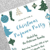 大人の眠りパーティの招待状グリーンブルー 招待状