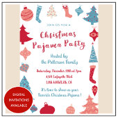 大人の眠りパーティの招待状赤青 招待状