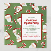 大人の眠りパーティー招待かわいいサンタバーリーシュガー 招待状 (正面/裏面)