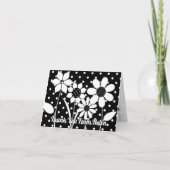 大人の着色おもしろい花と水玉模様ありがとう サンキューカード (正面)