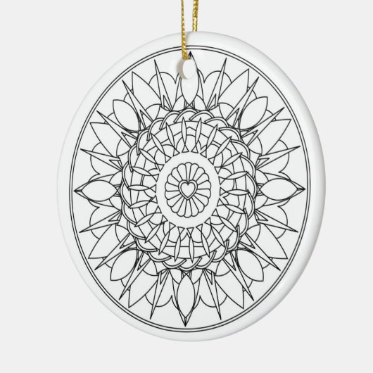 大人の着色の曼荼羅のオーナメント セラミックオーナメント (左)